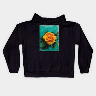 Rose - oil painting Kids Hoodie